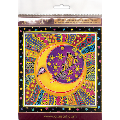 Mini Bead embroidery kit The sun and the moon, AM-147 by Abris Art - buy online! ✿ Fast delivery ✿ Factory price ✿ Wholesale and retail ✿ Purchase Sets-mini-for embroidery with beads on canvas