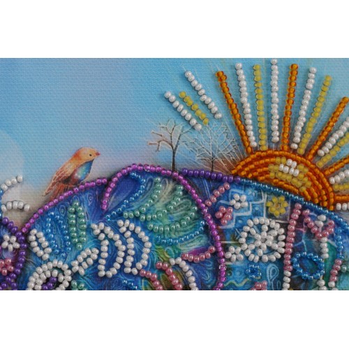 Mini Bead embroidery kit Neon elephant, AM-149 by Abris Art - buy online! ✿ Fast delivery ✿ Factory price ✿ Wholesale and retail ✿ Purchase Sets-mini-for embroidery with beads on canvas