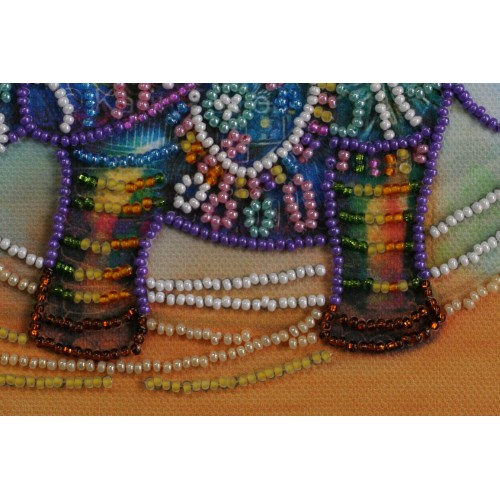 Mini Bead embroidery kit Neon elephant, AM-149 by Abris Art - buy online! ✿ Fast delivery ✿ Factory price ✿ Wholesale and retail ✿ Purchase Sets-mini-for embroidery with beads on canvas