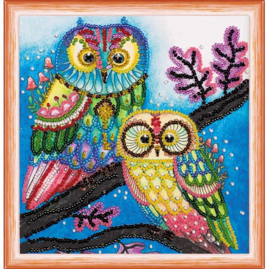 Mini Bead embroidery kit Night couple, AM-150 by Abris Art - buy online! ✿ Fast delivery ✿ Factory price ✿ Wholesale and retail ✿ Purchase Sets-mini-for embroidery with beads on canvas