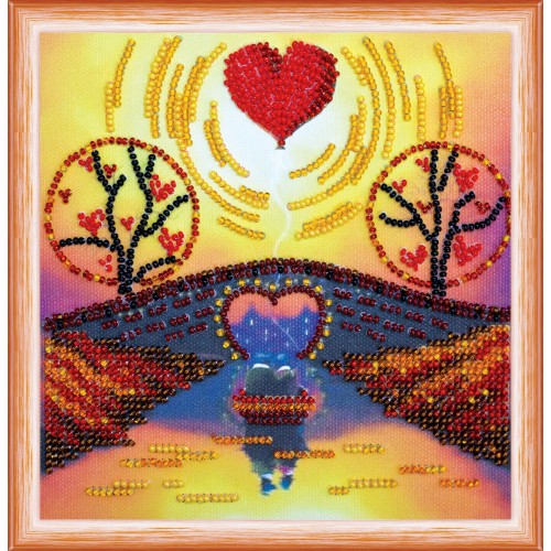 Mini Bead embroidery kit Unforgettable evening, AM-151 by Abris Art - buy online! ✿ Fast delivery ✿ Factory price ✿ Wholesale and retail ✿ Purchase Sets-mini-for embroidery with beads on canvas