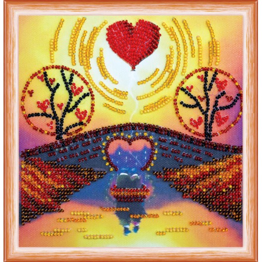 Mini Bead embroidery kit Unforgettable evening, AM-151 by Abris Art - buy online! ✿ Fast delivery ✿ Factory price ✿ Wholesale and retail ✿ Purchase Sets-mini-for embroidery with beads on canvas