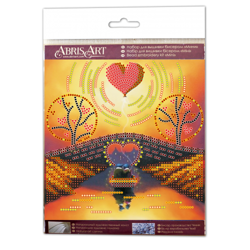 Mini Bead embroidery kit Unforgettable evening, AM-151 by Abris Art - buy online! ✿ Fast delivery ✿ Factory price ✿ Wholesale and retail ✿ Purchase Sets-mini-for embroidery with beads on canvas