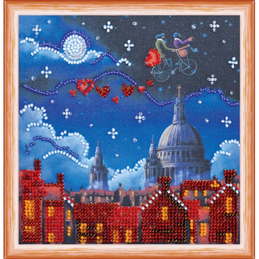 Mini Bead embroidery kit Romantic trip, AM-152 by Abris Art - buy online! ✿ Fast delivery ✿ Factory price ✿ Wholesale and retail ✿ Purchase Sets-mini-for embroidery with beads on canvas