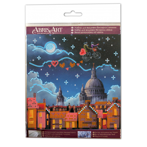 Mini Bead embroidery kit Romantic trip, AM-152 by Abris Art - buy online! ✿ Fast delivery ✿ Factory price ✿ Wholesale and retail ✿ Purchase Sets-mini-for embroidery with beads on canvas