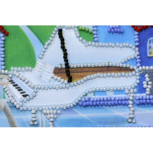 Mini Bead embroidery kit Moon  melody, AM-154 by Abris Art - buy online! ✿ Fast delivery ✿ Factory price ✿ Wholesale and retail ✿ Purchase Sets-mini-for embroidery with beads on canvas