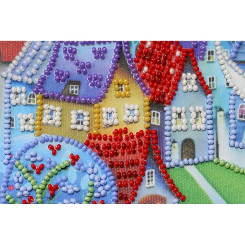 Mini Bead embroidery kit Moon  melody, AM-154 by Abris Art - buy online! ✿ Fast delivery ✿ Factory price ✿ Wholesale and retail ✿ Purchase Sets-mini-for embroidery with beads on canvas