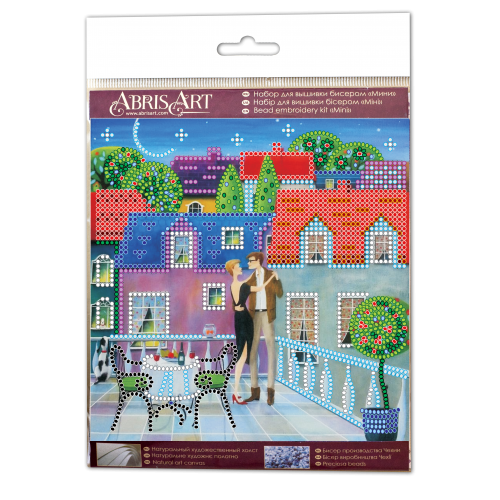 Mini Bead embroidery kit Table for two, AM-155 by Abris Art - buy online! ✿ Fast delivery ✿ Factory price ✿ Wholesale and retail ✿ Purchase Sets-mini-for embroidery with beads on canvas