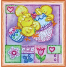 Mini Bead embroidery kit Funny chickens