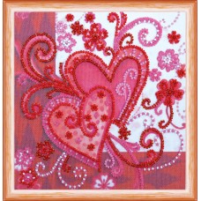 Mini Bead embroidery kit Loving  hearts