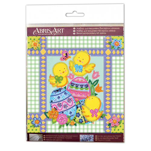 Mini Bead embroidery kit Easter patterns, AM-159 by Abris Art - buy online! ✿ Fast delivery ✿ Factory price ✿ Wholesale and retail ✿ Purchase Sets-mini-for embroidery with beads on canvas