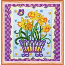 Mini Bead embroidery kit Blooming daffodils