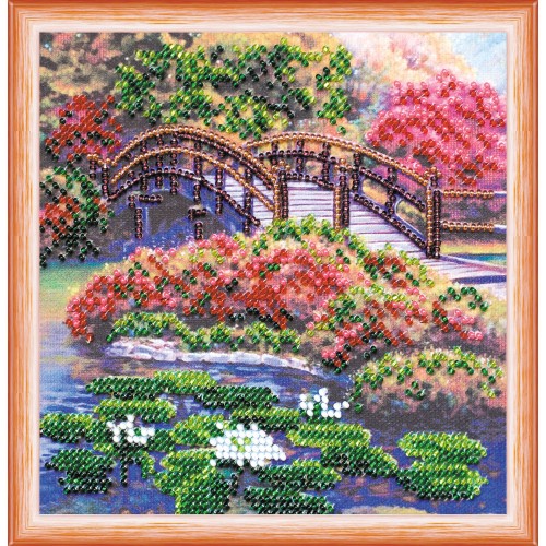 Mini Bead embroidery kit Flowers in the pond, AM-162 by Abris Art - buy online! ✿ Fast delivery ✿ Factory price ✿ Wholesale and retail ✿ Purchase Sets-mini-for embroidery with beads on canvas