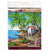 Mini Bead embroidery kit Hut by the sea, AM-164 by Abris Art - buy online! ✿ Fast delivery ✿ Factory price ✿ Wholesale and retail ✿ Purchase Sets-mini-for embroidery with beads on canvas