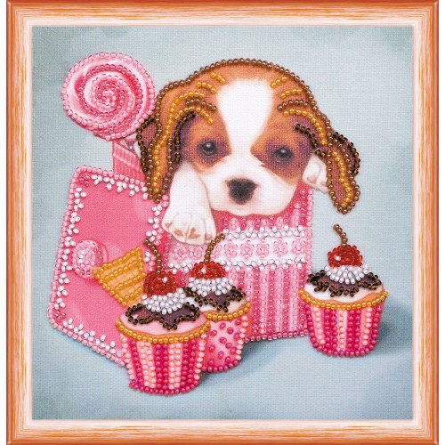 Mini Bead embroidery kit Sweet joy, AM-165 by Abris Art - buy online! ✿ Fast delivery ✿ Factory price ✿ Wholesale and retail ✿ Purchase Sets-mini-for embroidery with beads on canvas