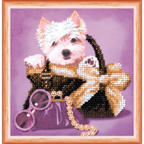 Mini Bead embroidery kit Little friend, AM-167 by Abris Art - buy online! ✿ Fast delivery ✿ Factory price ✿ Wholesale and retail ✿ Purchase Sets-mini-for embroidery with beads on canvas