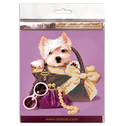 Mini Bead embroidery kit Little friend, AM-167 by Abris Art - buy online! ✿ Fast delivery ✿ Factory price ✿ Wholesale and retail ✿ Purchase Sets-mini-for embroidery with beads on canvas