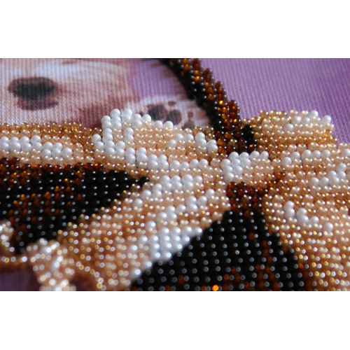 Mini Bead embroidery kit Little friend, AM-167 by Abris Art - buy online! ✿ Fast delivery ✿ Factory price ✿ Wholesale and retail ✿ Purchase Sets-mini-for embroidery with beads on canvas