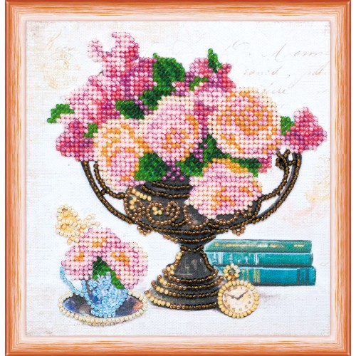 Mini Bead embroidery kit Garden flowers, AM-169 by Abris Art - buy online! ✿ Fast delivery ✿ Factory price ✿ Wholesale and retail ✿ Purchase Sets-mini-for embroidery with beads on canvas