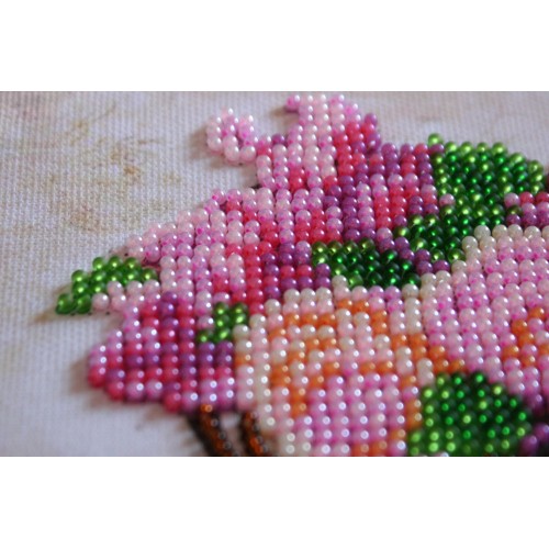 Mini Bead embroidery kit Garden flowers, AM-169 by Abris Art - buy online! ✿ Fast delivery ✿ Factory price ✿ Wholesale and retail ✿ Purchase Sets-mini-for embroidery with beads on canvas