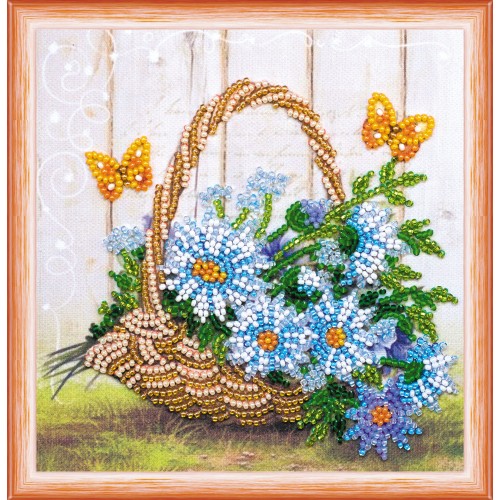 Mini Bead embroidery kit Summer bouquet, AM-170 by Abris Art - buy online! ✿ Fast delivery ✿ Factory price ✿ Wholesale and retail ✿ Purchase Sets-mini-for embroidery with beads on canvas