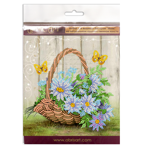 Mini Bead embroidery kit Summer bouquet, AM-170 by Abris Art - buy online! ✿ Fast delivery ✿ Factory price ✿ Wholesale and retail ✿ Purchase Sets-mini-for embroidery with beads on canvas