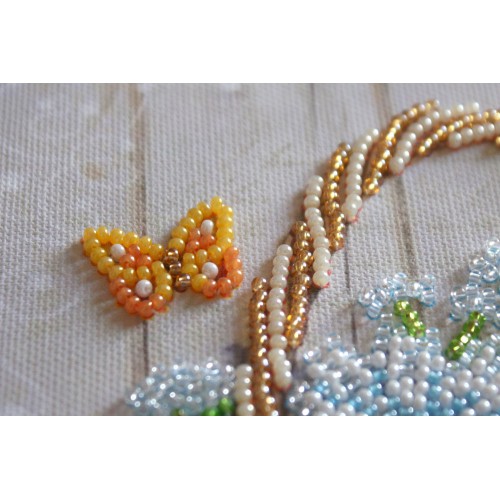 Mini Bead embroidery kit Summer bouquet, AM-170 by Abris Art - buy online! ✿ Fast delivery ✿ Factory price ✿ Wholesale and retail ✿ Purchase Sets-mini-for embroidery with beads on canvas