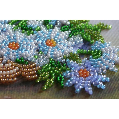 Mini Bead embroidery kit Summer bouquet, AM-170 by Abris Art - buy online! ✿ Fast delivery ✿ Factory price ✿ Wholesale and retail ✿ Purchase Sets-mini-for embroidery with beads on canvas