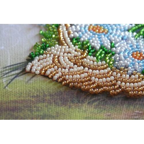 Mini Bead embroidery kit Summer bouquet, AM-170 by Abris Art - buy online! ✿ Fast delivery ✿ Factory price ✿ Wholesale and retail ✿ Purchase Sets-mini-for embroidery with beads on canvas