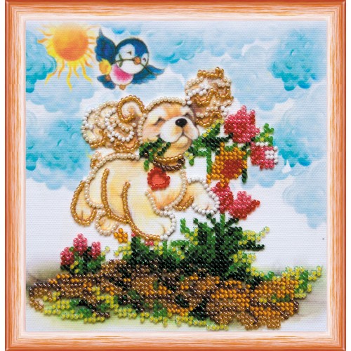 Mini Bead embroidery kit In to the happiness, AM-171 by Abris Art - buy online! ✿ Fast delivery ✿ Factory price ✿ Wholesale and retail ✿ Purchase Sets-mini-for embroidery with beads on canvas