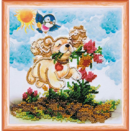 Mini Bead embroidery kit In to the happiness, AM-171 by Abris Art - buy online! ✿ Fast delivery ✿ Factory price ✿ Wholesale and retail ✿ Purchase Sets-mini-for embroidery with beads on canvas