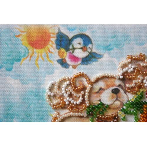 Mini Bead embroidery kit In to the happiness, AM-171 by Abris Art - buy online! ✿ Fast delivery ✿ Factory price ✿ Wholesale and retail ✿ Purchase Sets-mini-for embroidery with beads on canvas