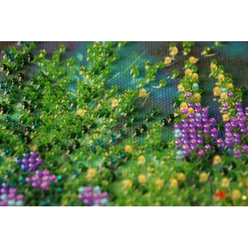 Mini Bead embroidery kit Wild field, AM-172 by Abris Art - buy online! ✿ Fast delivery ✿ Factory price ✿ Wholesale and retail ✿ Purchase Sets-mini-for embroidery with beads on canvas