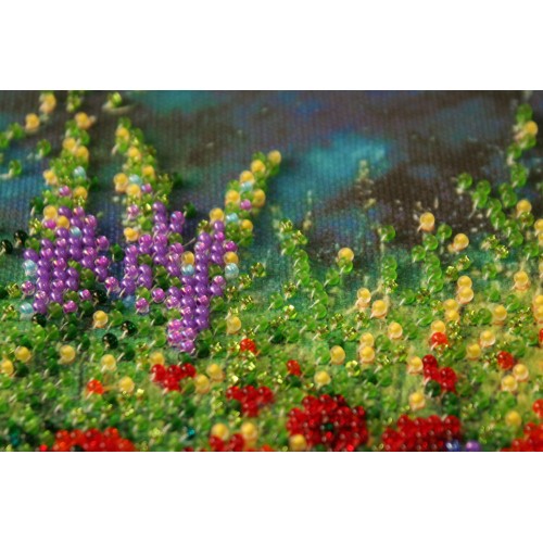 Mini Bead embroidery kit Wild field, AM-172 by Abris Art - buy online! ✿ Fast delivery ✿ Factory price ✿ Wholesale and retail ✿ Purchase Sets-mini-for embroidery with beads on canvas