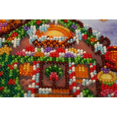 Mini Bead embroidery kit Gingerbread house, AM-174 by Abris Art - buy online! ✿ Fast delivery ✿ Factory price ✿ Wholesale and retail ✿ Purchase Sets-mini-for embroidery with beads on canvas