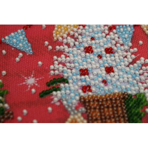 Mini Bead embroidery kit Holiday time, AM-176 by Abris Art - buy online! ✿ Fast delivery ✿ Factory price ✿ Wholesale and retail ✿ Purchase Sets-mini-for embroidery with beads on canvas