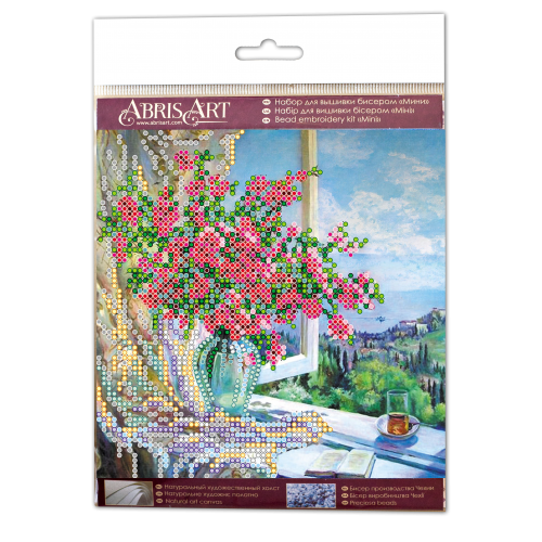 Mini Bead embroidery kit Sea outside the window, AM-177 by Abris Art - buy online! ✿ Fast delivery ✿ Factory price ✿ Wholesale and retail ✿ Purchase Sets-mini-for embroidery with beads on canvas