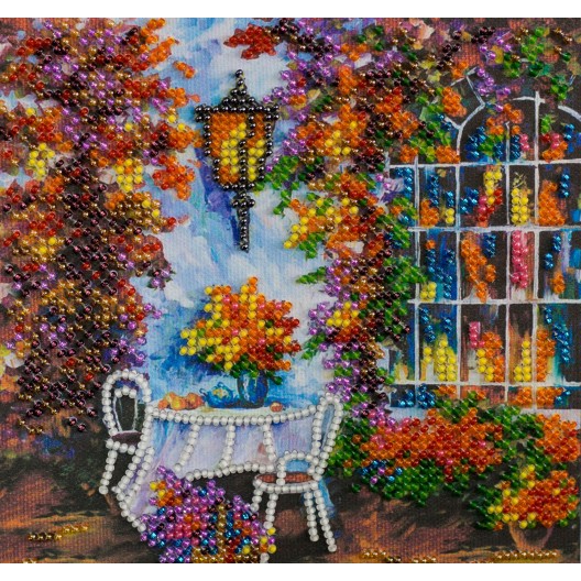 Mini Bead embroidery kit Autumn mood, AM-178 by Abris Art - buy online! ✿ Fast delivery ✿ Factory price ✿ Wholesale and retail ✿ Purchase Sets-mini-for embroidery with beads on canvas