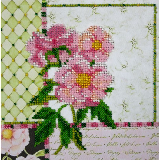 Mini Bead embroidery kit Shabby chic, AM-179 by Abris Art - buy online! ✿ Fast delivery ✿ Factory price ✿ Wholesale and retail ✿ Purchase Sets-mini-for embroidery with beads on canvas