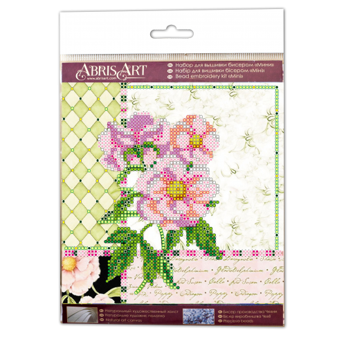 Mini Bead embroidery kit Shabby chic, AM-179 by Abris Art - buy online! ✿ Fast delivery ✿ Factory price ✿ Wholesale and retail ✿ Purchase Sets-mini-for embroidery with beads on canvas