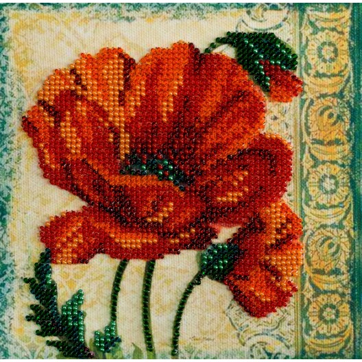 Mini Bead embroidery kit Red velvet, AM-180 by Abris Art - buy online! ✿ Fast delivery ✿ Factory price ✿ Wholesale and retail ✿ Purchase Sets-mini-for embroidery with beads on canvas