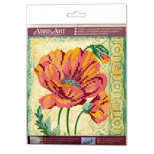 Mini Bead embroidery kit Red velvet, AM-180 by Abris Art - buy online! ✿ Fast delivery ✿ Factory price ✿ Wholesale and retail ✿ Purchase Sets-mini-for embroidery with beads on canvas