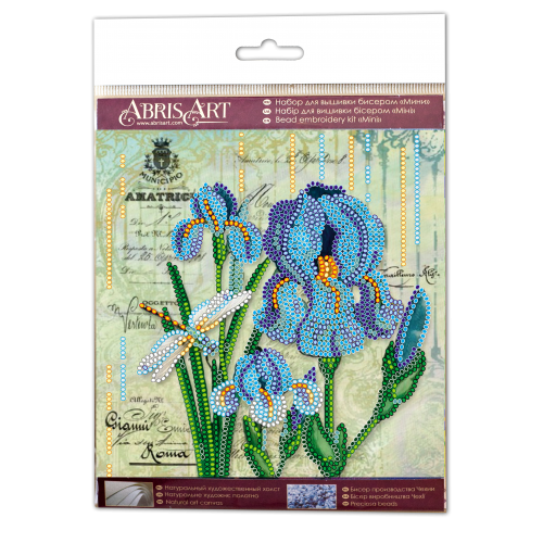 Mini Bead embroidery kit Ultramarine, AM-181 by Abris Art - buy online! ✿ Fast delivery ✿ Factory price ✿ Wholesale and retail ✿ Purchase Sets-mini-for embroidery with beads on canvas