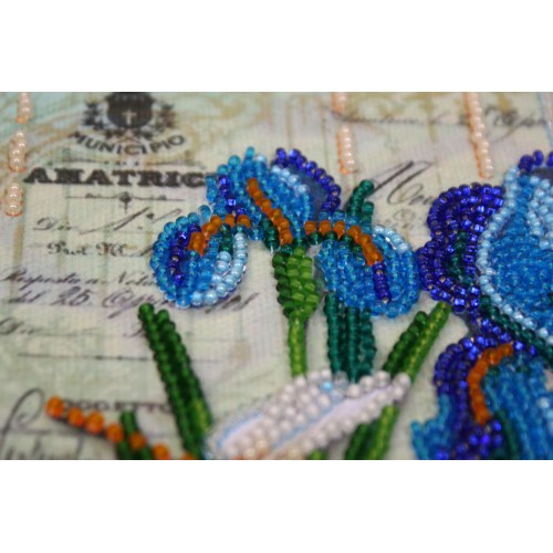 Mini Bead embroidery kit Ultramarine, AM-181 by Abris Art - buy online! ✿ Fast delivery ✿ Factory price ✿ Wholesale and retail ✿ Purchase Sets-mini-for embroidery with beads on canvas