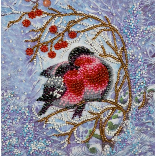 Mini Bead embroidery kit Warmth together, AM-183 by Abris Art - buy online! ✿ Fast delivery ✿ Factory price ✿ Wholesale and retail ✿ Purchase Sets-mini-for embroidery with beads on canvas