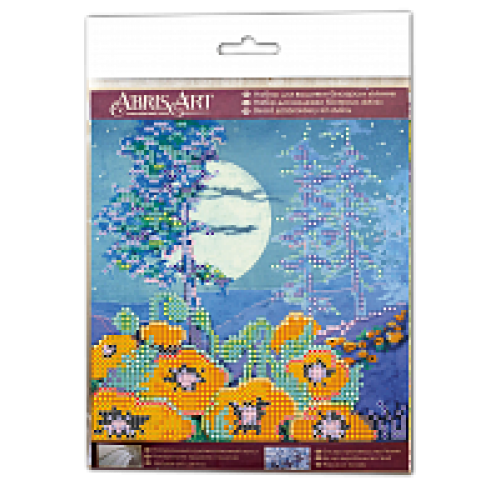 Mini Bead embroidery kit Full moon, AM-185 by Abris Art - buy online! ✿ Fast delivery ✿ Factory price ✿ Wholesale and retail ✿ Purchase Sets-mini-for embroidery with beads on canvas