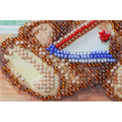 Mini Bead embroidery kit Candy bear, AM-186 by Abris Art - buy online! ✿ Fast delivery ✿ Factory price ✿ Wholesale and retail ✿ Purchase Sets-mini-for embroidery with beads on canvas