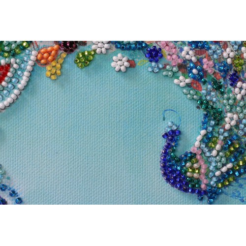 Mini Bead embroidery kit Colored tail, AM-187 by Abris Art - buy online! ✿ Fast delivery ✿ Factory price ✿ Wholesale and retail ✿ Purchase Sets-mini-for embroidery with beads on canvas