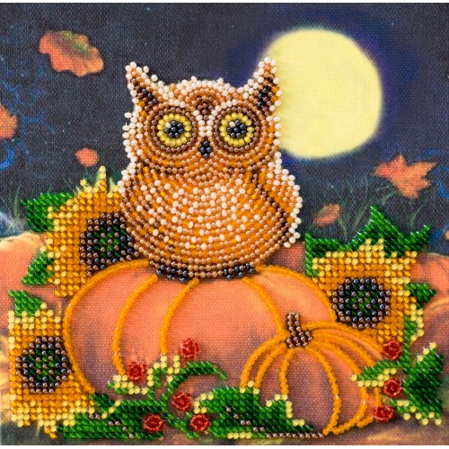 Mini Bead embroidery kit Night guest, AM-190 by Abris Art - buy online! ✿ Fast delivery ✿ Factory price ✿ Wholesale and retail ✿ Purchase Sets-mini-for embroidery with beads on canvas