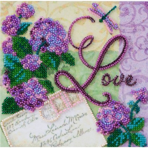 Mini Bead embroidery kit Love, AM-192 by Abris Art - buy online! ✿ Fast delivery ✿ Factory price ✿ Wholesale and retail ✿ Purchase Sets-mini-for embroidery with beads on canvas